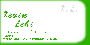 kevin lehi business card